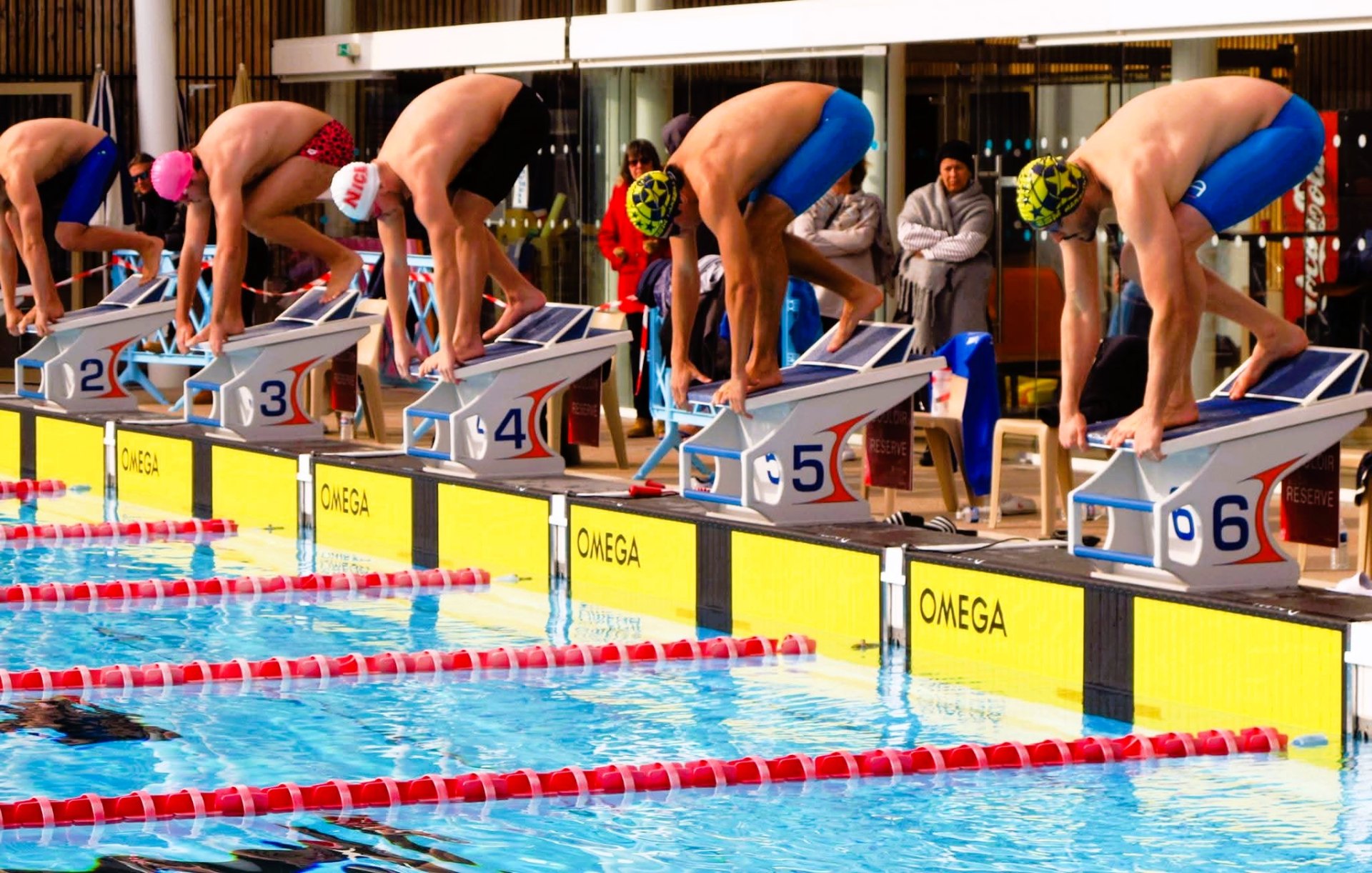 Départs en plot en piscine — Compétition Open ESM Marseille